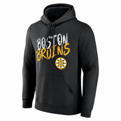 NHL,Custom Boston Bruins Hustle Personalized Name & Number Hoodie - Black