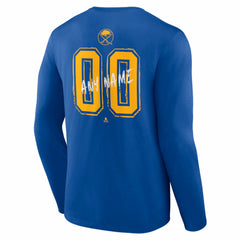 NHL,Custom Buffalo Sabres Hustle Personalized Name & Number Long Sleeve T-Shirt - Royal