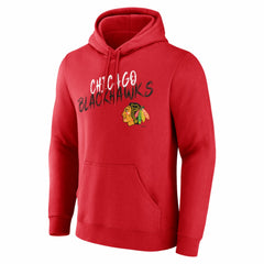 NHL,Custom Chicago Blackhawks Hustle Personalized Name & Number Hoodie - Red
