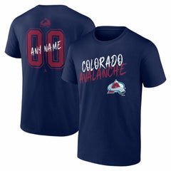 NHL,Custom Colorado Avalanche Big & Tall Hustle Personalized Name & Number T-Shirt - Navy