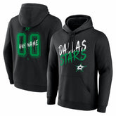 NHL,Custom Dallas Stars Hustle Personalized Name & Number Hoodie - Black