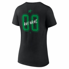 NHL,Custom Dallas Stars Women's Hustle Personalized Name & Number V-Neck T-Shirt - Black