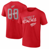 NHL,Custom Detroit Red Wings Hustle Personalized Name & Number T-Shirt - Red