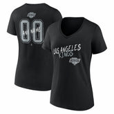 NHL,Custom Los Angeles Kings Women's Hustle Personalized Name & Number V-Neck T-Shirt - Black