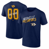 NHL,Custom Nashville Predators Hustle Personalized Name & Number T-Shirt - Navy