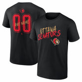 NHL,Custom Ottawa Senators Hustle Personalized Name & Number T-Shirt - Black