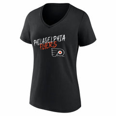 NHL,Custom Philadelphia Flyers Women's Hustle Personalized Name & Number V-Neck T-Shirt - Black