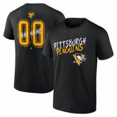 NHL,Custom Pittsburgh Penguins Big & Tall Hustle Personalized Name & Number T-Shirt - Black
