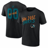 NHL,Custom San Jose Sharks Big & Tall Hustle Personalized Name & Number T-Shirt - Black