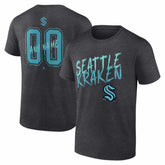NHL,Custom Seattle Kraken Hustle Personalized Name & Number T-Shirt - Charcoal
