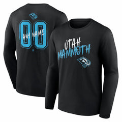 NHL,Custom Utah Mammoth Hustle Personalized Name & Number Long Sleeve T-Shirt - Black