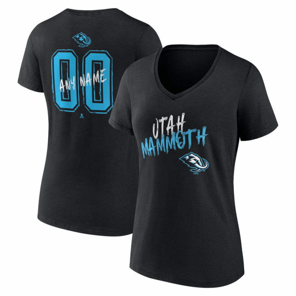 NHL,Custom Utah Mammoth Women's Hustle Personalized Name & Number V-Neck T-Shirt - Black