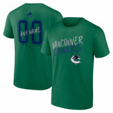 NHL,Custom Vancouver Canucks Hustle Personalized Name & Number T-Shirt - Green