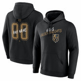 NHL,Custom Vegas Golden Knights Big & Tall Hustle Personalized Name & Number Hoodie - Black