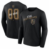 NHL,Custom Vegas Golden Knights Hustle Personalized Name & Number Long Sleeve T-Shirt - Black