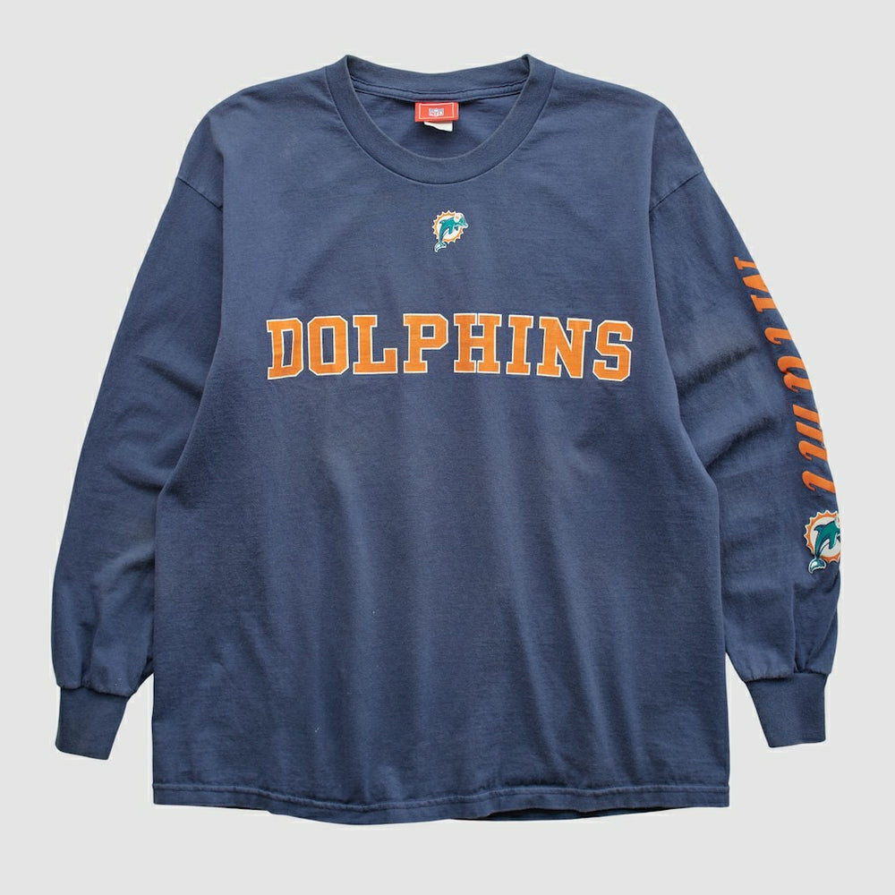 Miami Dolphins NFL 2000s Long Sleeve T-shirt Navy Vintage