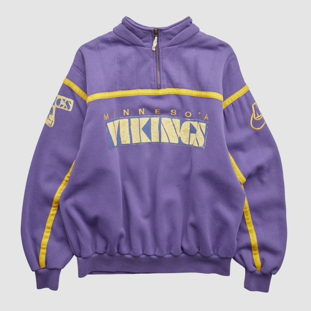 Minnesota Vikings 90s 1/4 Zip Sweatshirt Purple Vintage