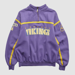 Minnesota Vikings 90s 1/4 Zip Sweatshirt Purple Vintage