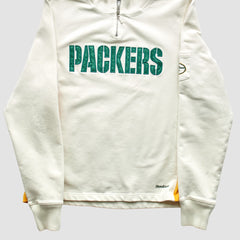 Green Bay Packers Reebok 2000s 1/4 Zip Sweatshirt White Vintage