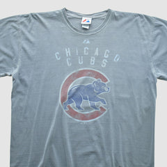 Chicago Cubs Majestic 2000s T-shirt - Gray - L by Fanatics Real Vintage T-shirts