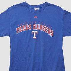 Texas Rangers Majestic 2009 T-shirt - Blue - M by Fanatics Real Vintage T-shirts