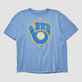 Milwaukee Brewers Majestic 2000s T-shirt - Light Blue - L by Fanatics Real Vintage T-shirts