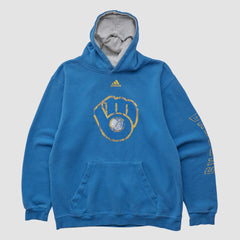 Milwaukee Brewers Adidas 2010s Hooded Pullover Sweatshirt - Blue - XS by Fanatics Real Vintage Pullover
