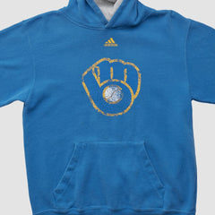 Milwaukee Brewers Adidas 2010s Hooded Pullover Sweatshirt - Blue - XS by Fanatics Real Vintage Pullover