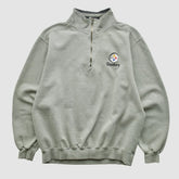 Pittsburgh Steelers Lee Sport 90s 1/4 Zip Sweatshirt Heather Gray Vintage