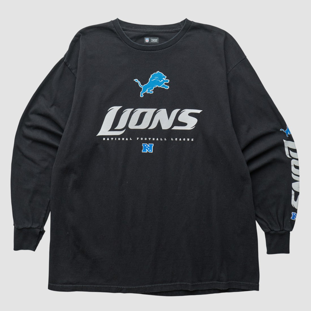 Detroit Lions NFL 2010s Long Sleeve T-shirt Black Vintage