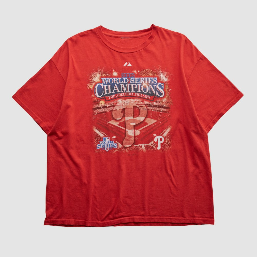 Philadelphia Phillies Majestic 2008 T-shirt - Red - XL by Fanatics Real Vintage T-shirts