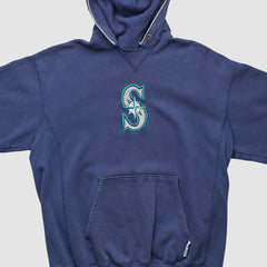 Seattle Mariners Champion 2000s Hooded Pullover Sweatshirt - Navy - M by Fanatics Real Vintage Pullover