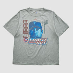 Brad Lidge Majestic 2000s T-shirt - Heather Gray - L by Fanatics Real Vintage T-shirts