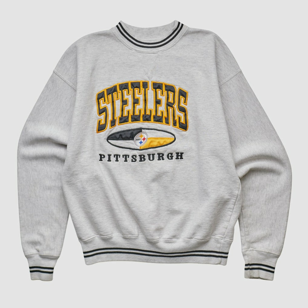Pittsburgh Steelers LEGENDS 90s Pullover Sweatshirt Heather Gray Vintage
