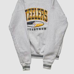 Pittsburgh Steelers LEGENDS 90s Pullover Sweatshirt Heather Gray Vintage