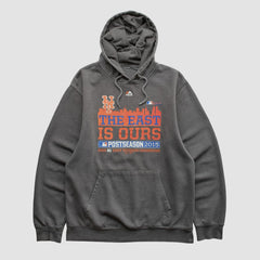 New York Mets Majestic 2015 Hooded Pullover Sweatshirt - Charcoal - XS by Fanatics Real Vintage Pullover