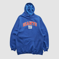 New York Giants Reebok 2000s Hooded Pullover Sweatshirt Blue Vintage