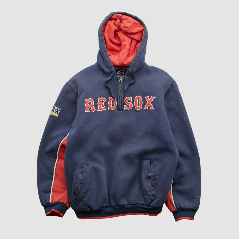 Boston Red Sox GIII Sports 2007 Hooded 1/4 Zip Sweatshirt - Navy - S by Fanatics Real Vintage Sweatshirts