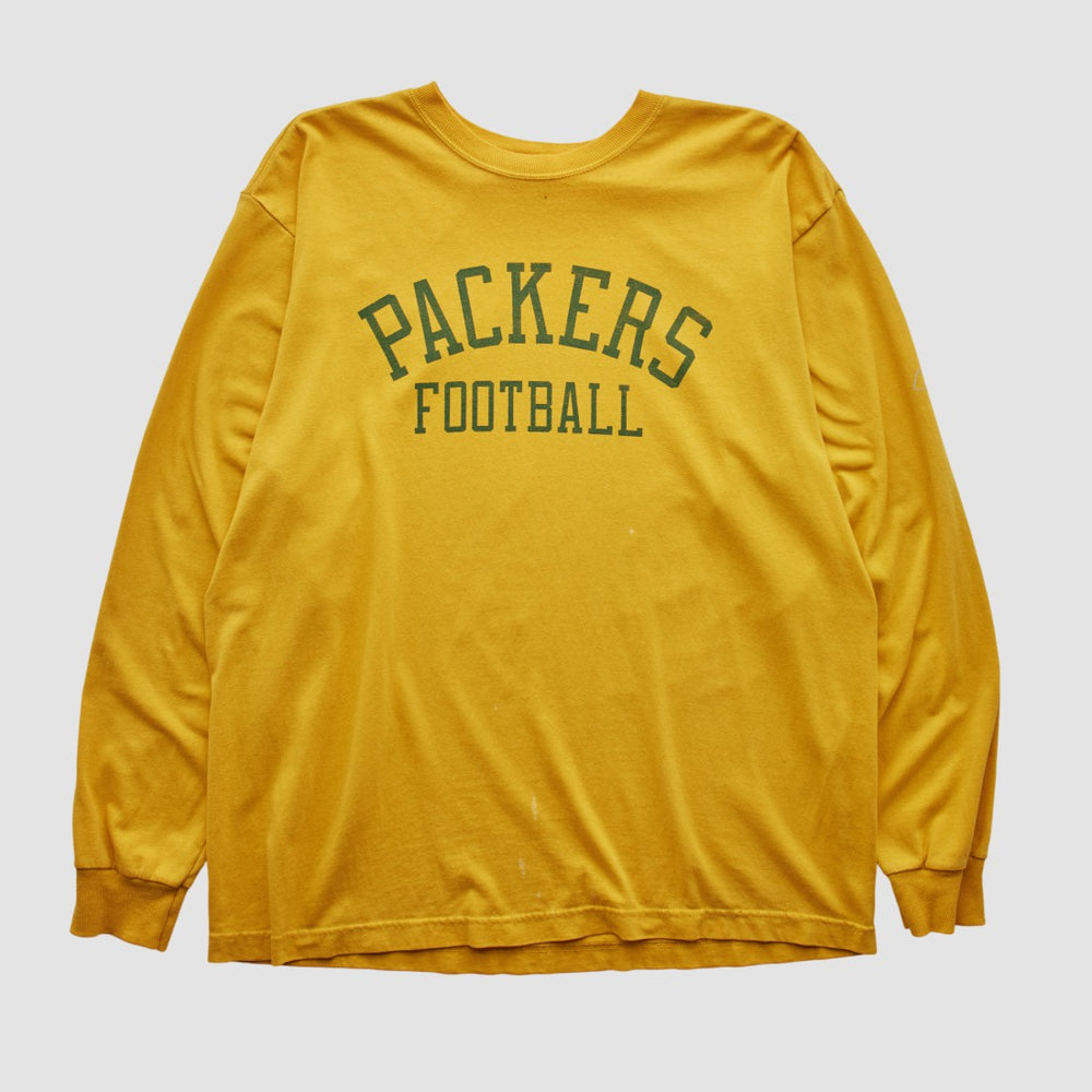 Green Bay Packers Reebok 2000s Long Sleeve T-shirt Yellow Vintage
