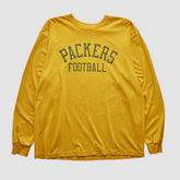 Green Bay Packers Reebok 2000s Long Sleeve T-shirt Yellow Vintage