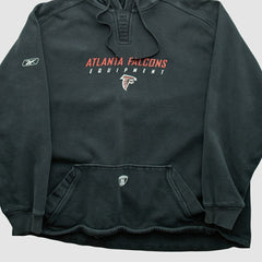 Atlanta Falcons Reebok 2000s Hooded Pullover Sweatshirt Black Vintage