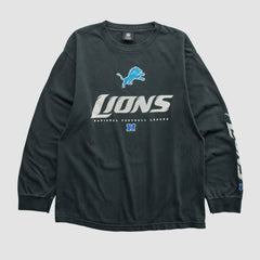 Detroit Lions NFL 2010s Long Sleeve T-shirt Black Vintage