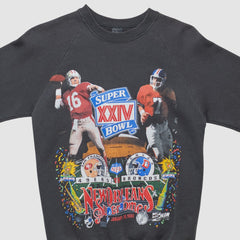 Super Bowl XXIV 1990 Pullover Sweatshirt Black Vintage