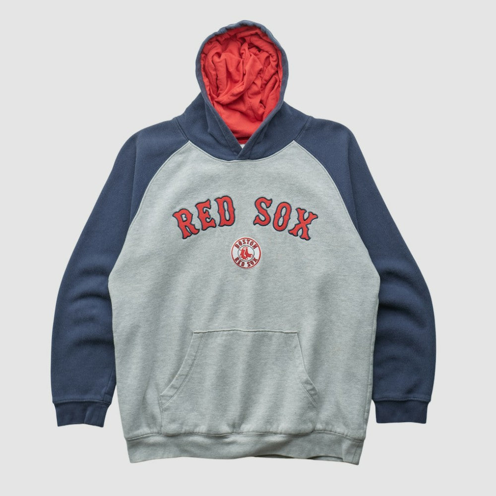Boston Red Sox Majestic 2000s Hooded Pullover Sweatshirt - Heather Gray - XS by Fanatics Real Vintage Pullover