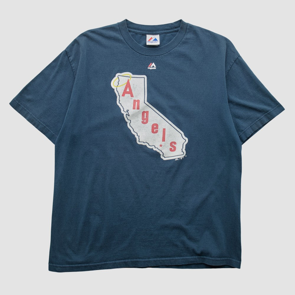 Los Angeles Angels Majestic 2010s T-shirt - Navy - L by Fanatics Real Vintage T-shirts