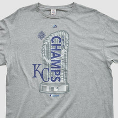 Kansas City Royals Majestic 2015 T-shirt - Heather Gray - L by Fanatics Real Vintage T-shirts