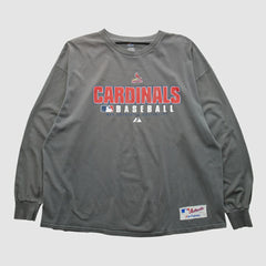 St. Louis Cardinals Majestic 2000s Long Sleeve T-shirt - Gray - 2XL by Fanatics Real Vintage T-shirts