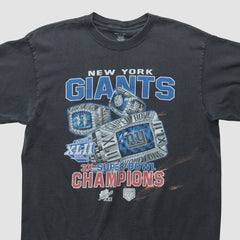 New York Giants Reebok 2008 T-shirt Black Vintage