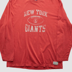 New York Giants Reebok 2000s Long Sleeve T-shirt Red Vintage