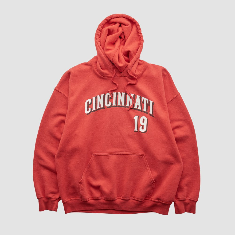 Cincinnati Reds Genuine Merchandise 2000s Hooded Pullover Sweatshirt - Red - M by Fanatics Real Vintage Pullover